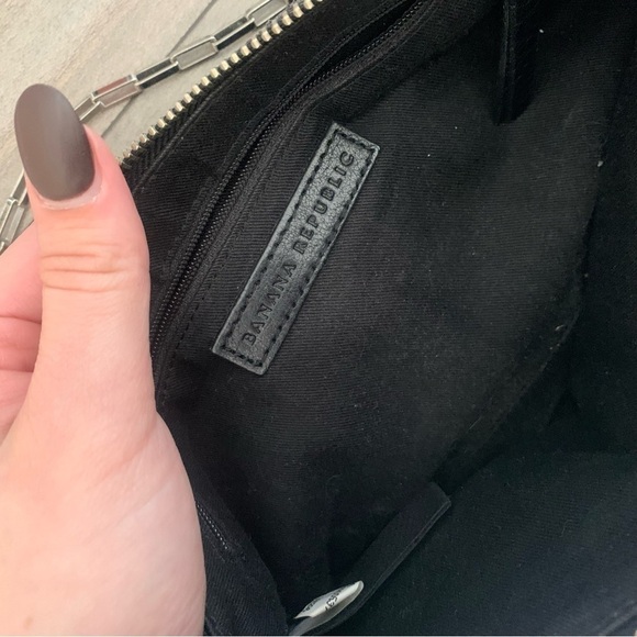 Vtg 90s Y2K Banana Republic genuine suede double pocket baguette mini purse - Picture 6 of 6